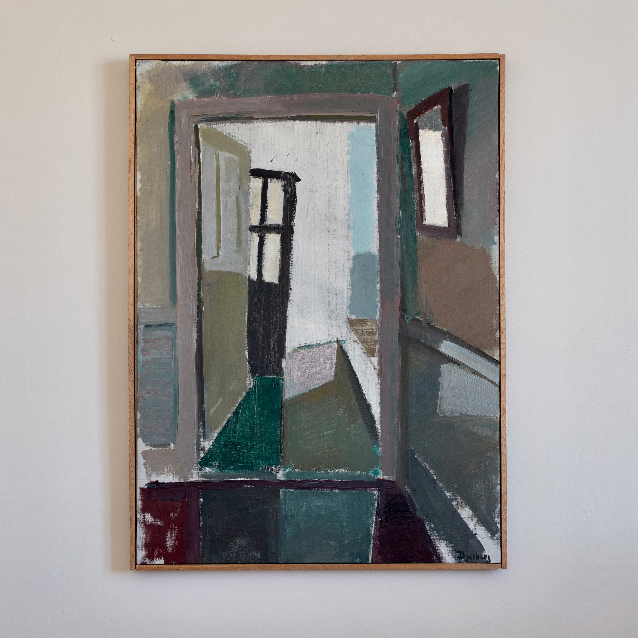 Vintage Art Interior Mid Century Oil Painting From Sweden
