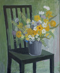 Load image into Gallery viewer, Large 1940's Original Vintage Art Floral Oil Painting from Europe
