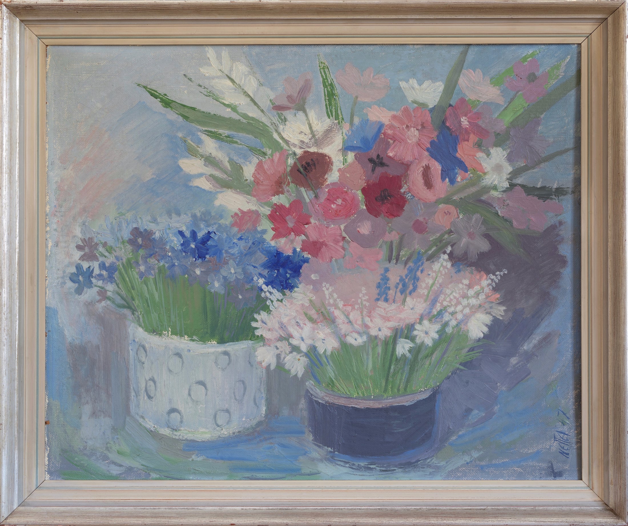 Vintage Mid Century Floral Still Life from Sweden
