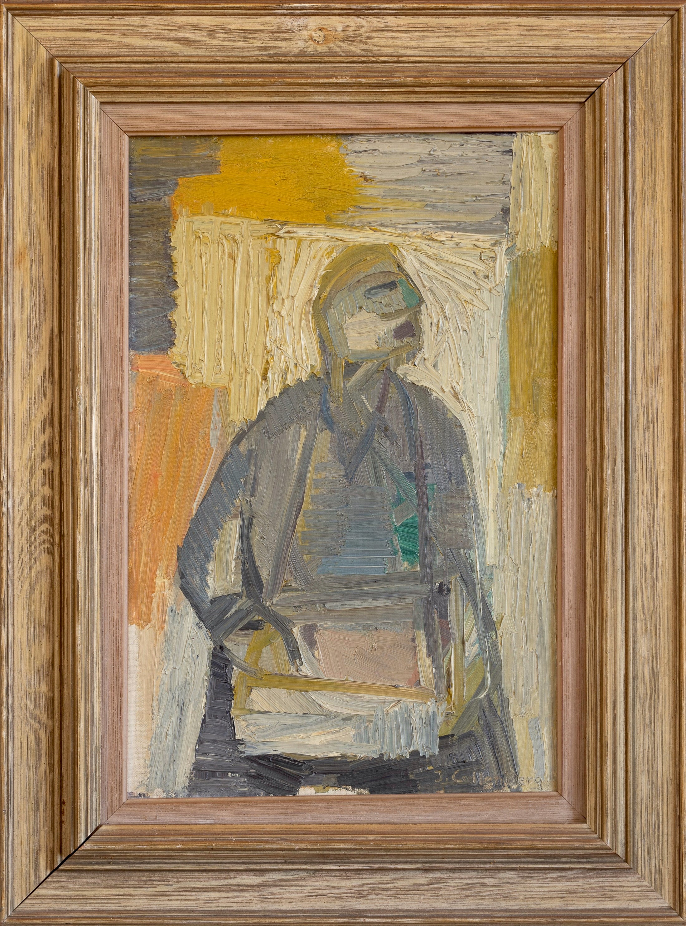 Original Vintage Art Figurative Oil Painting from Sweden