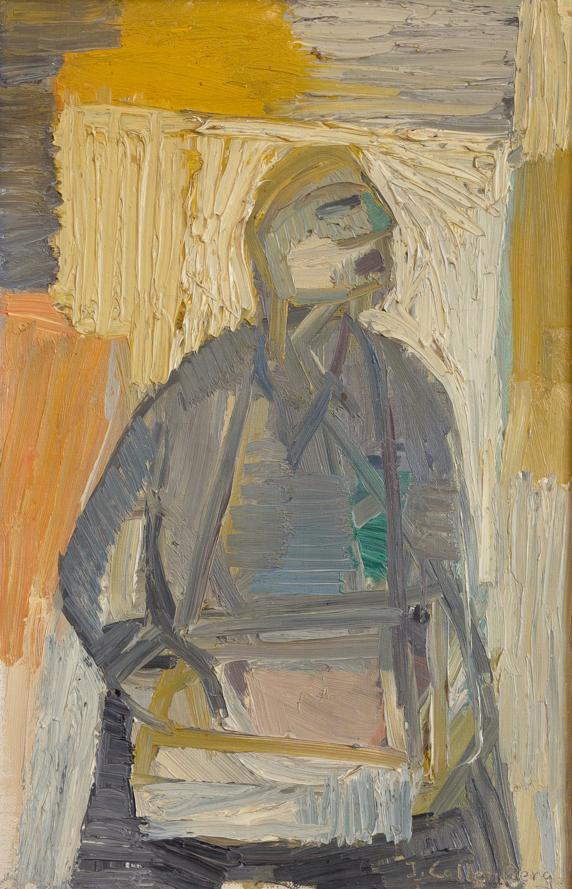 Original Vintage Art Figurative Oil Painting from Sweden