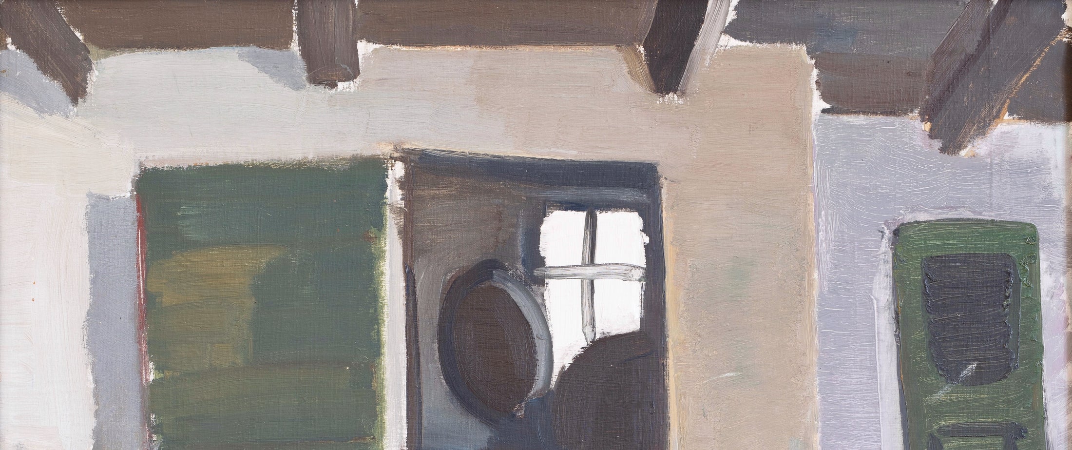 Vintage Art Original Interior Oil Painting from Sweden