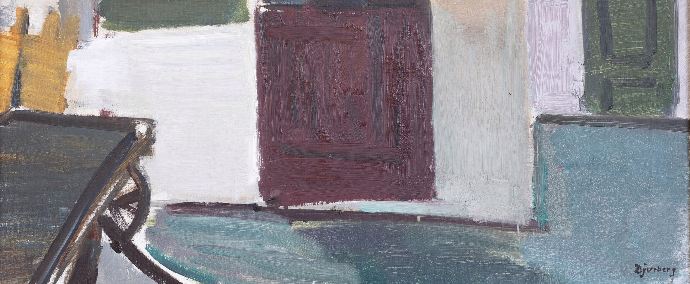 Vintage Art Original Interior Oil Painting from Sweden