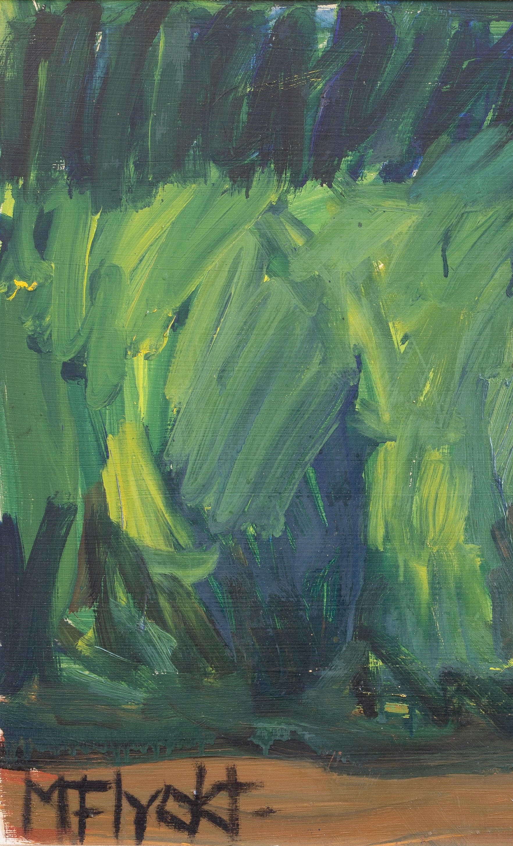 Original 1950's Mid Century Abstract Landscape Oil Painting from Sweden