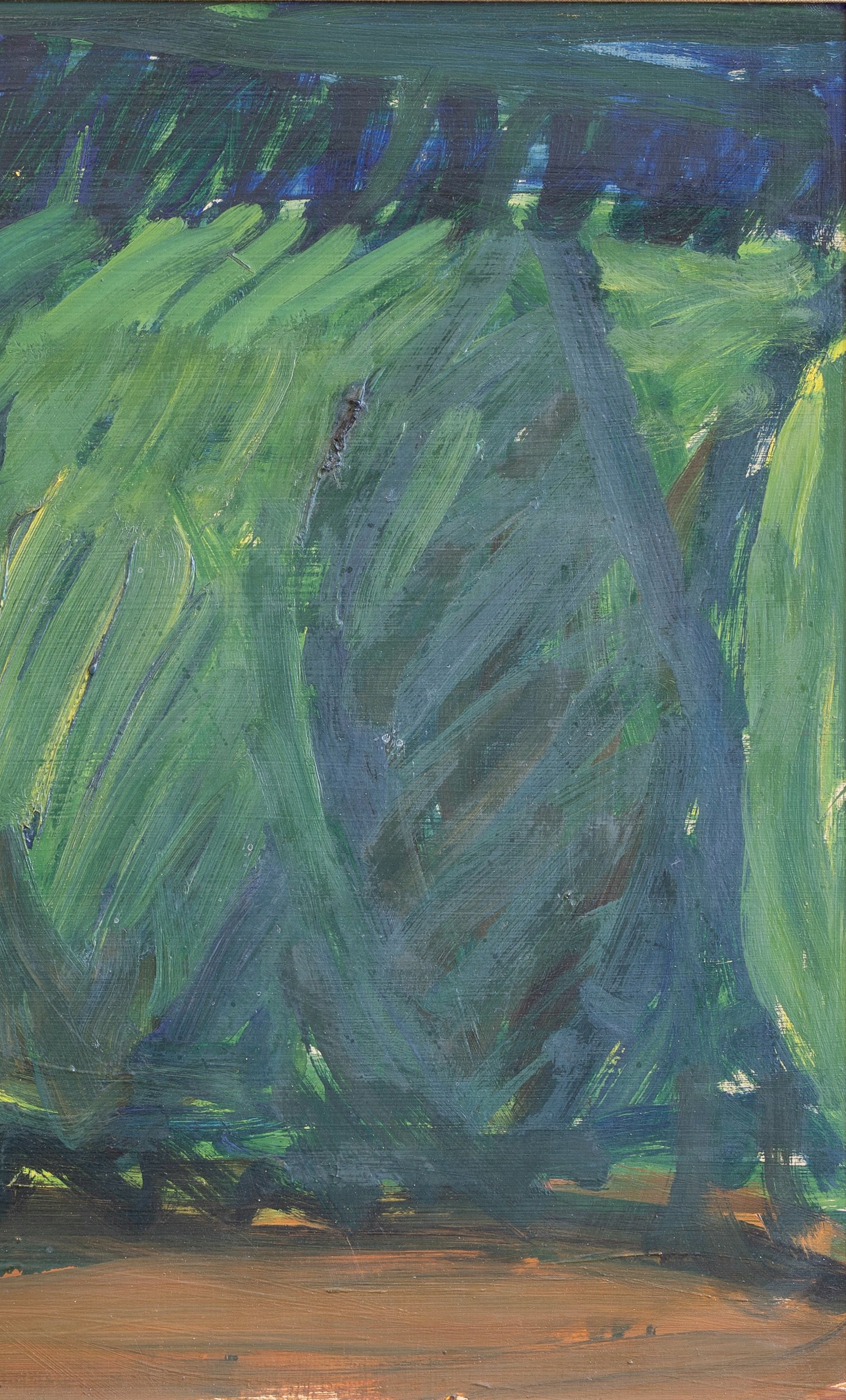 Original 1950's Mid Century Abstract Landscape Oil Painting from Sweden