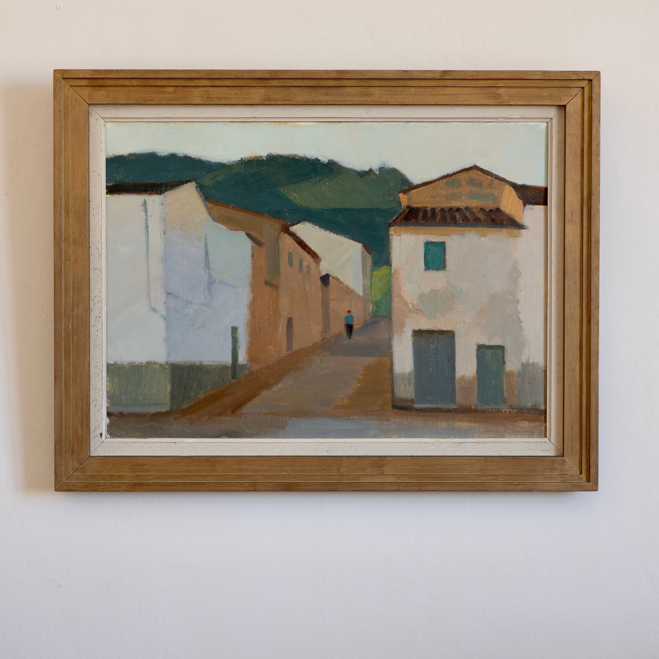 Large Original Mid Century Vintage Art Oil Painting from Sweden