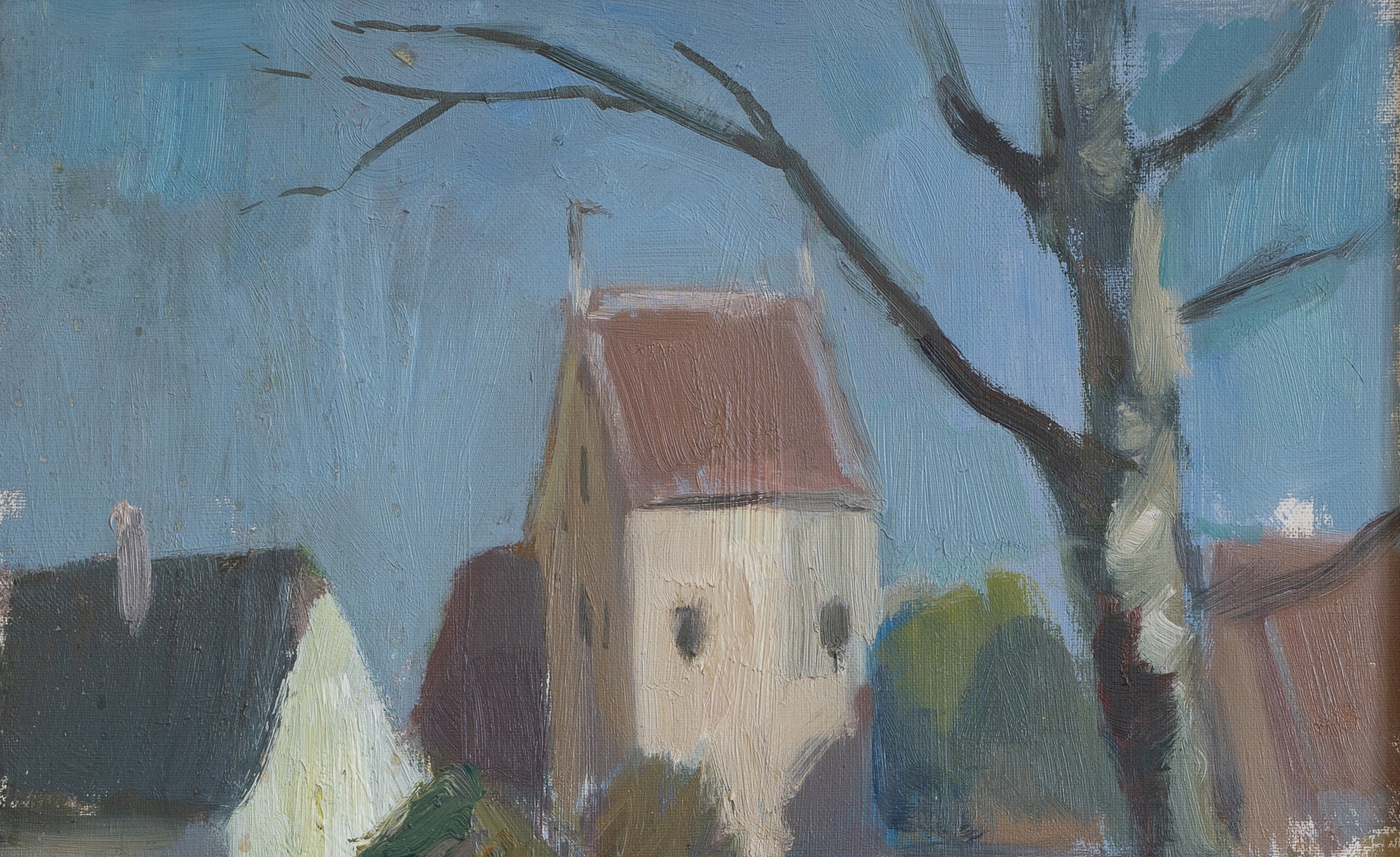 Original Oil Painting Vintage Art Mid Century Sweden