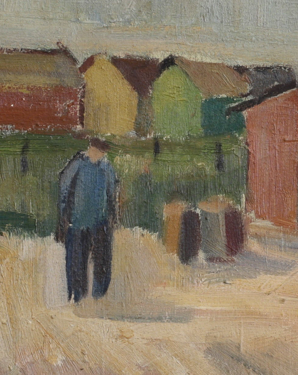 Vintage Art Original Swedish Coastal Oil Painting