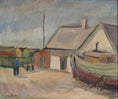 Load image into Gallery viewer, Vintage Art Original Swedish Coastal Oil Painting
