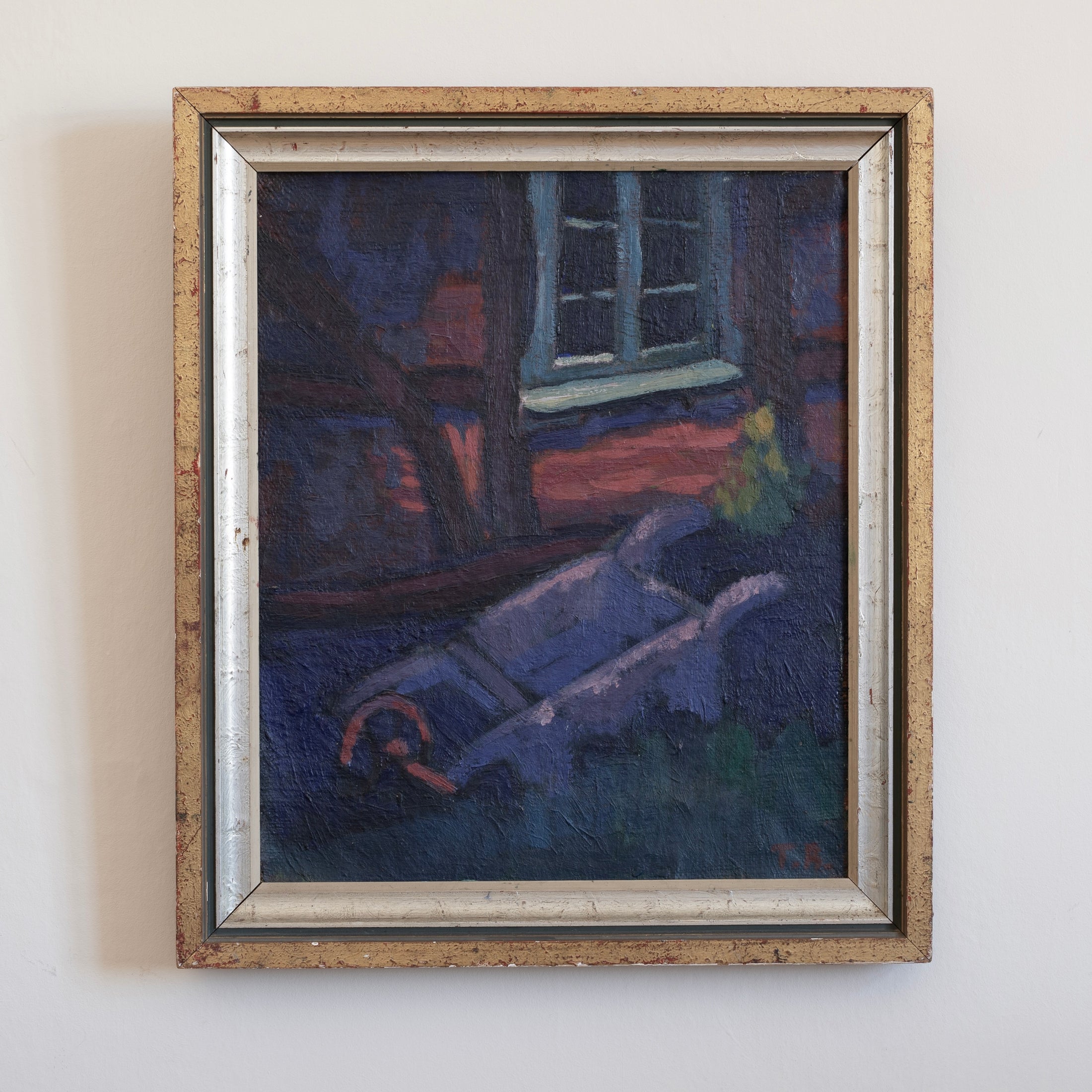Vintage Art from Sweden Original Garden Oil Painting