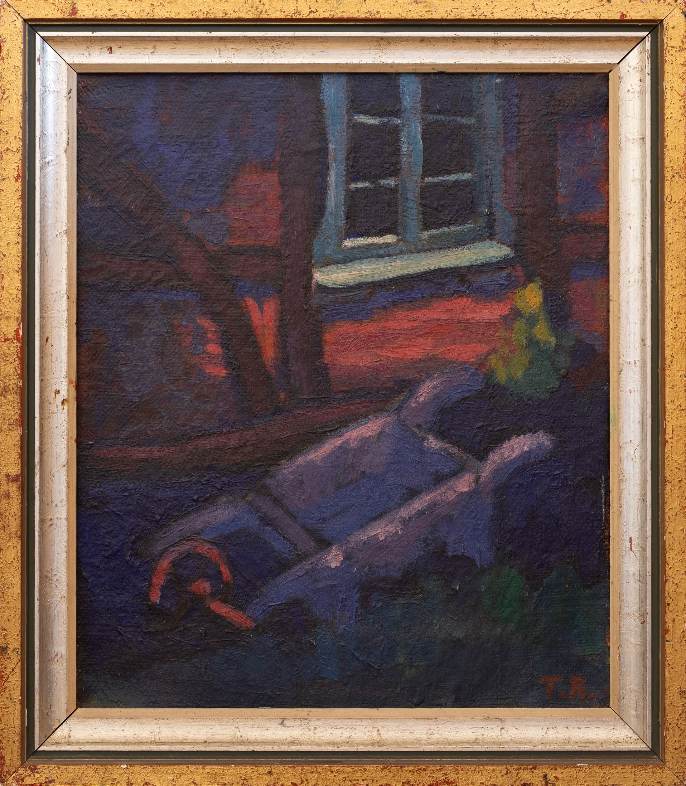 Vintage Art from Sweden Original Garden Oil Painting