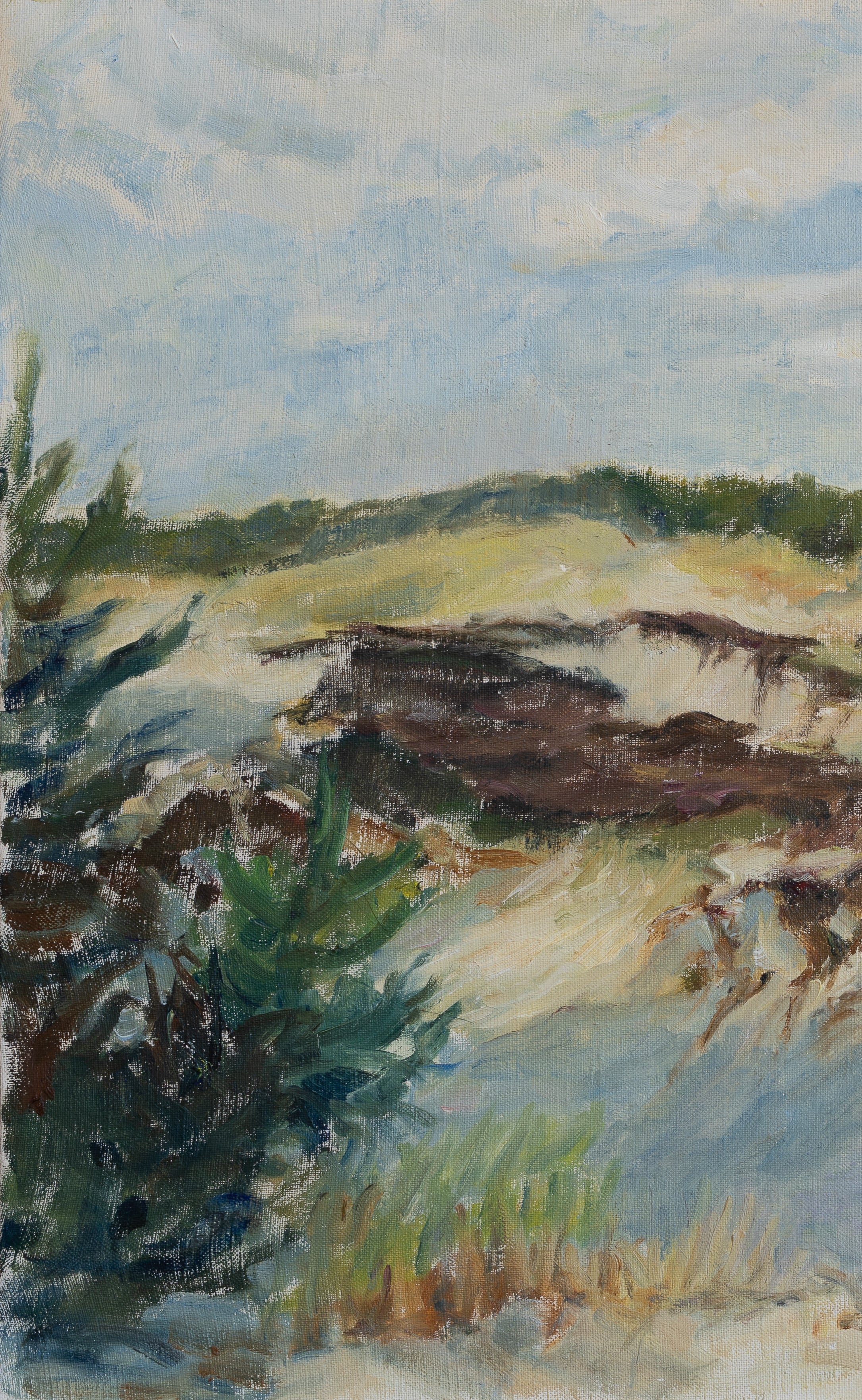 Vintage Art Room Mid Century Coastal Oil Painting From Sweden