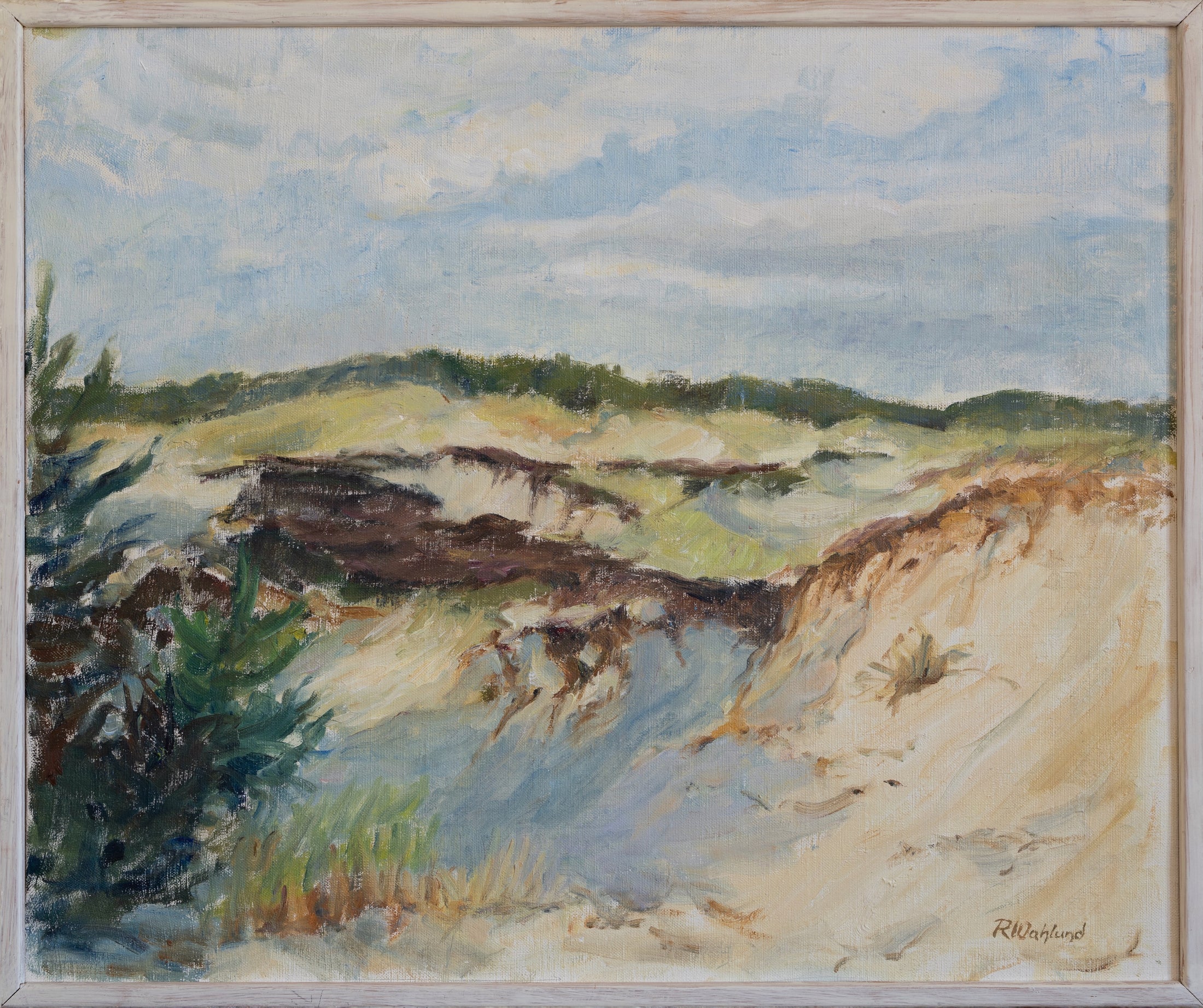 Vintage Art Room Mid Century Coastal Oil Painting From Sweden