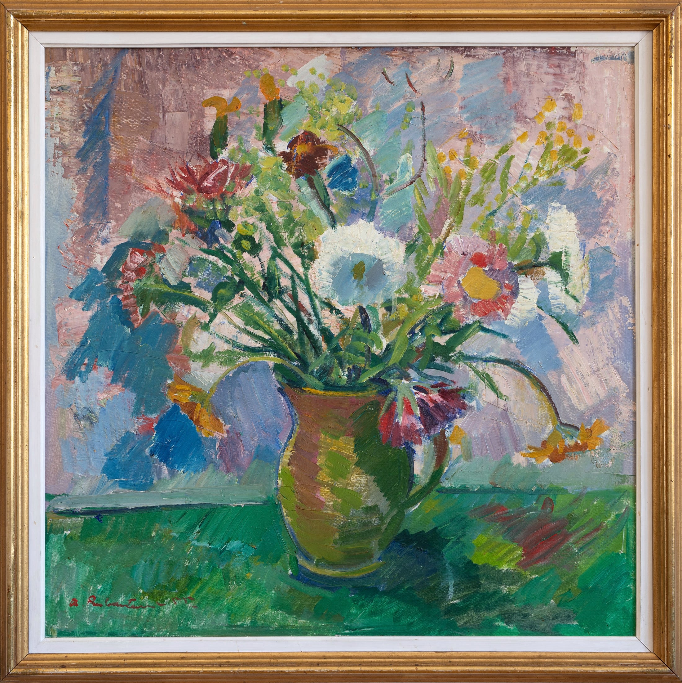 Vintage Mid Century Original 1950's Floral Still Life