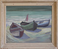 Load image into Gallery viewer, Original Oil Painting Vintage Mid Century Coastal Oil Painting From Sweden
