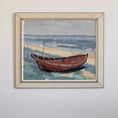 Load image into Gallery viewer, Mid Century Original Coastal Oil Painting Vintage Art from Sweden
