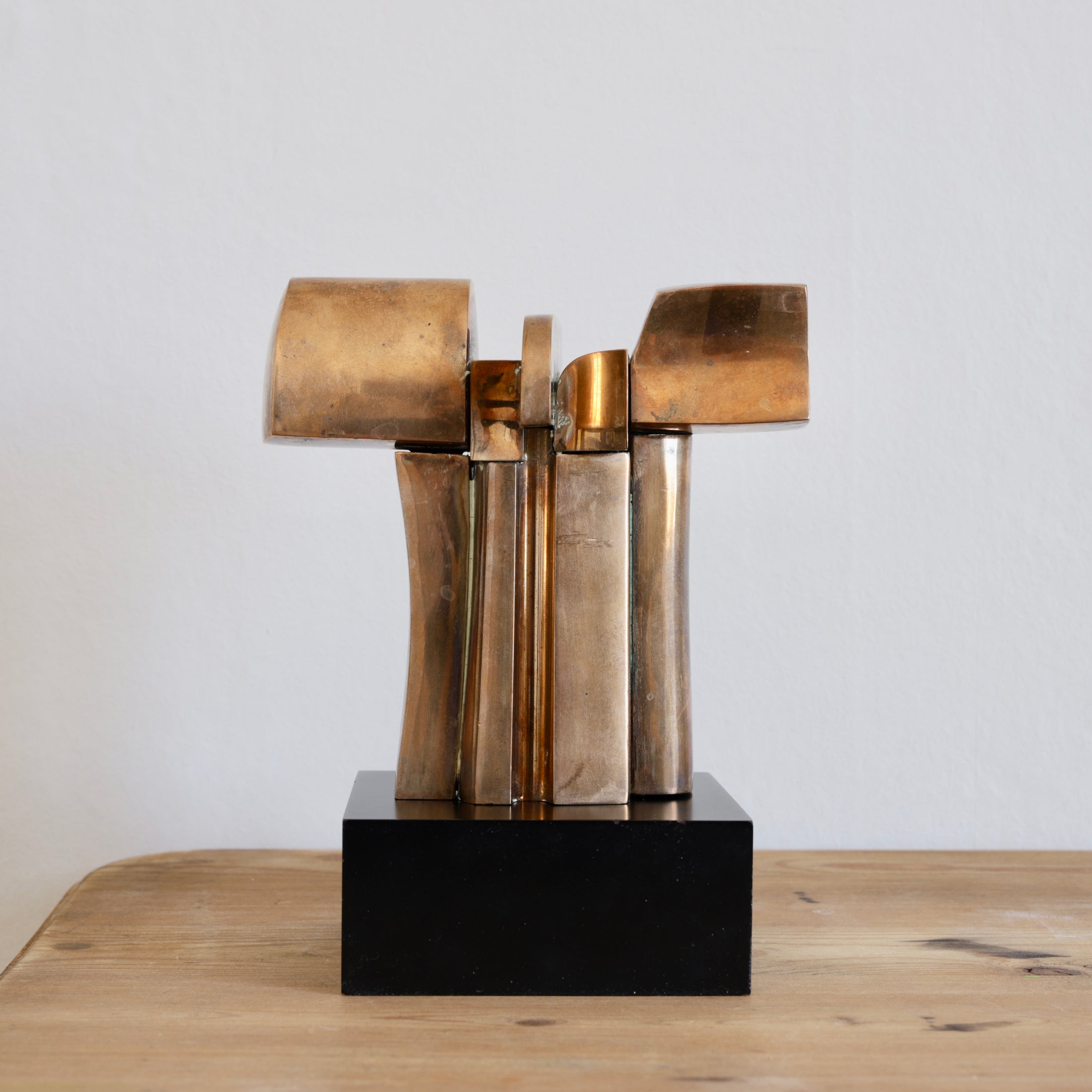 Vintage Mid Century Original Abstract Bronze Sculpture