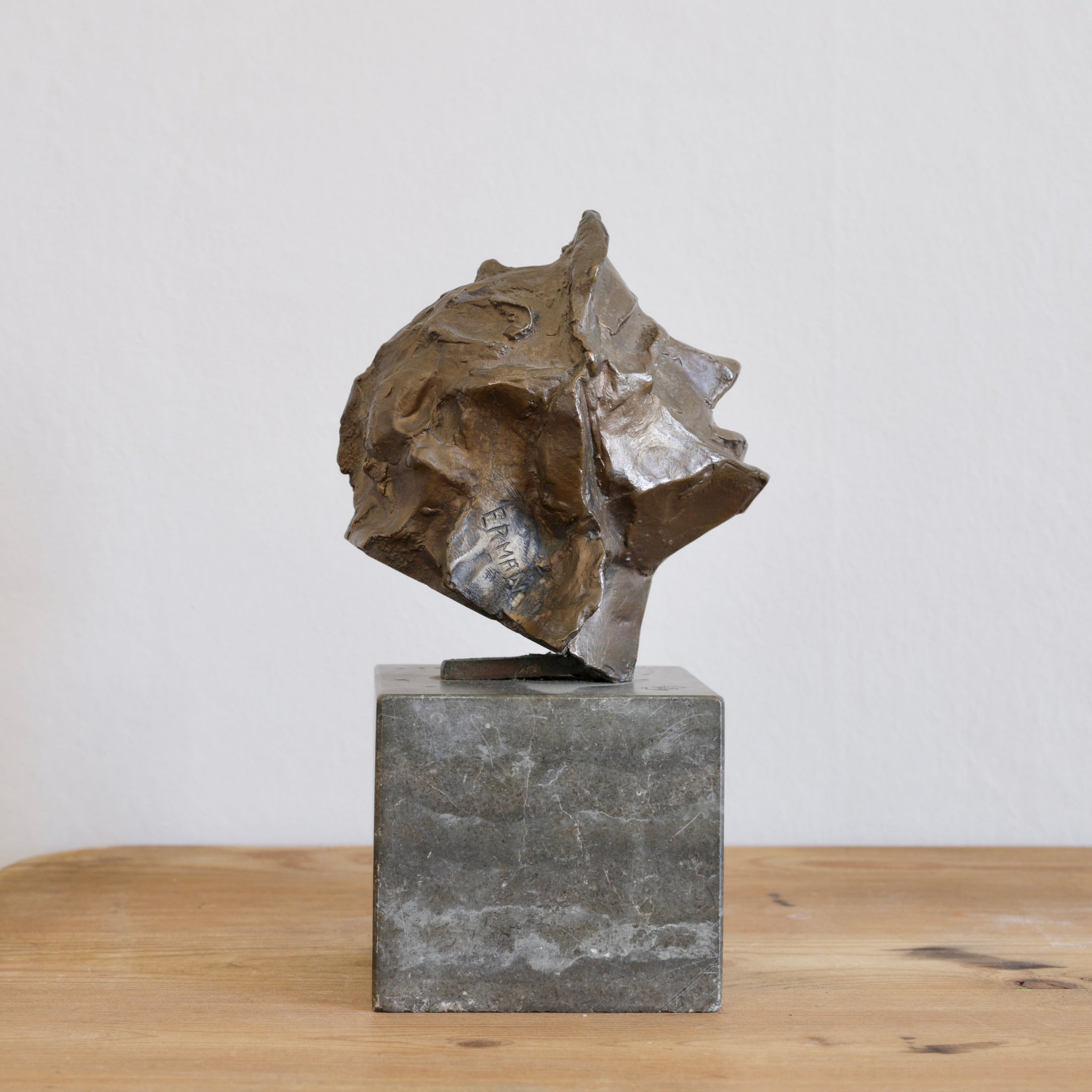 Mid Century Modern Expressive Bronze Bust