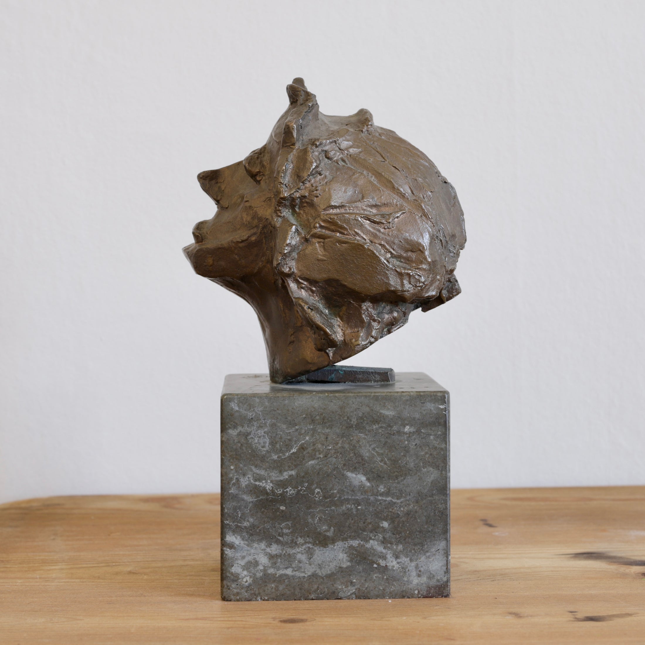 Mid Century Modern Expressive Bronze Bust