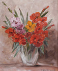 Load image into Gallery viewer, Mid Century Original Still Life of Gladiolus from Sweden
