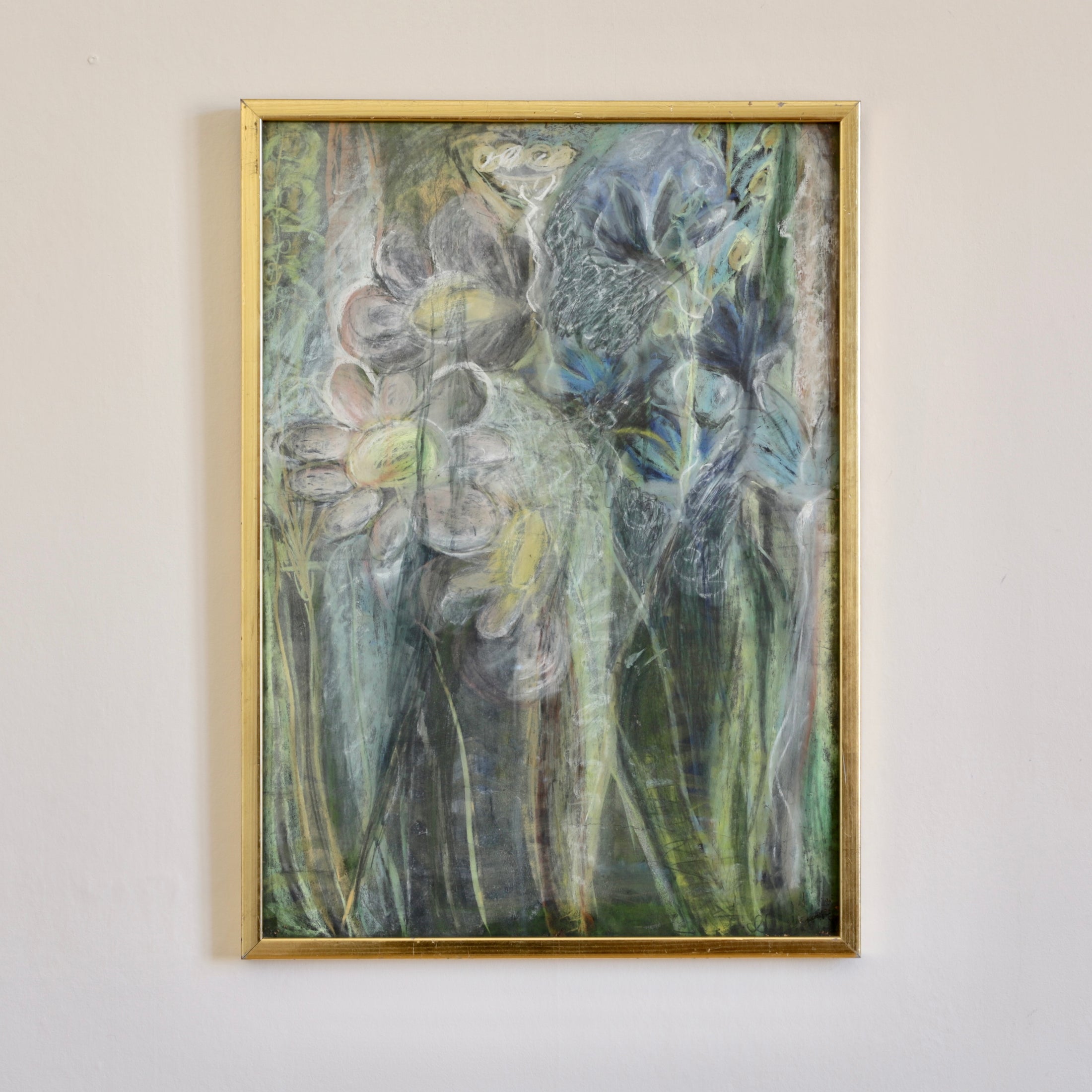 Vintage Abstract Floral Painting from Sweden