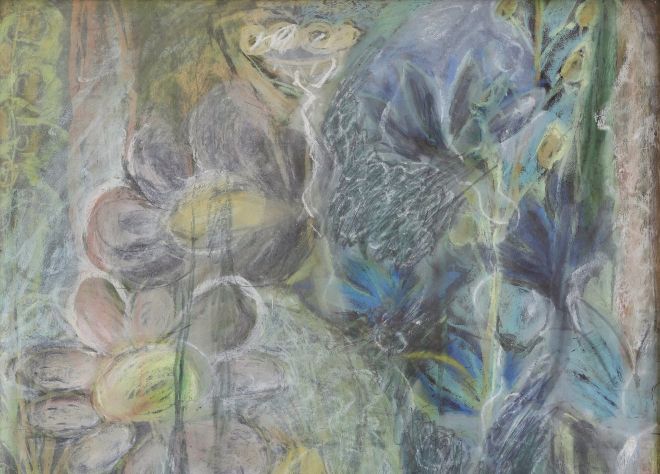 Vintage Abstract Floral Painting from Sweden