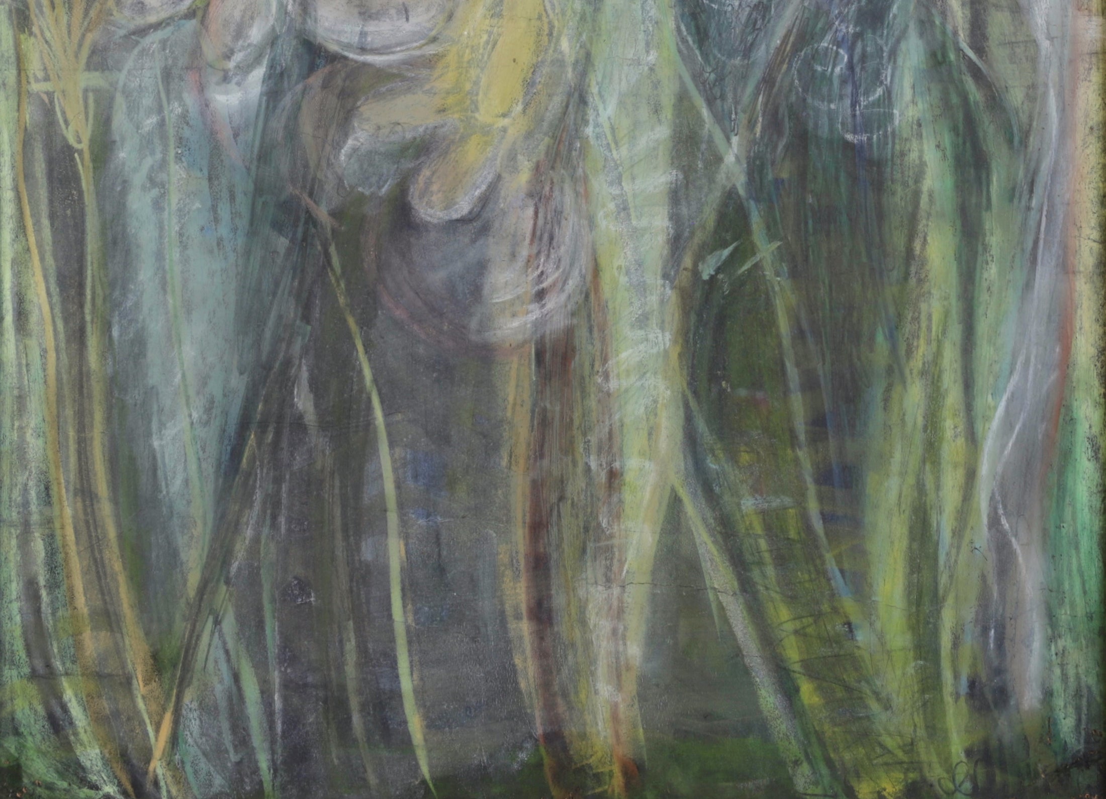 Vintage Abstract Floral Painting from Sweden