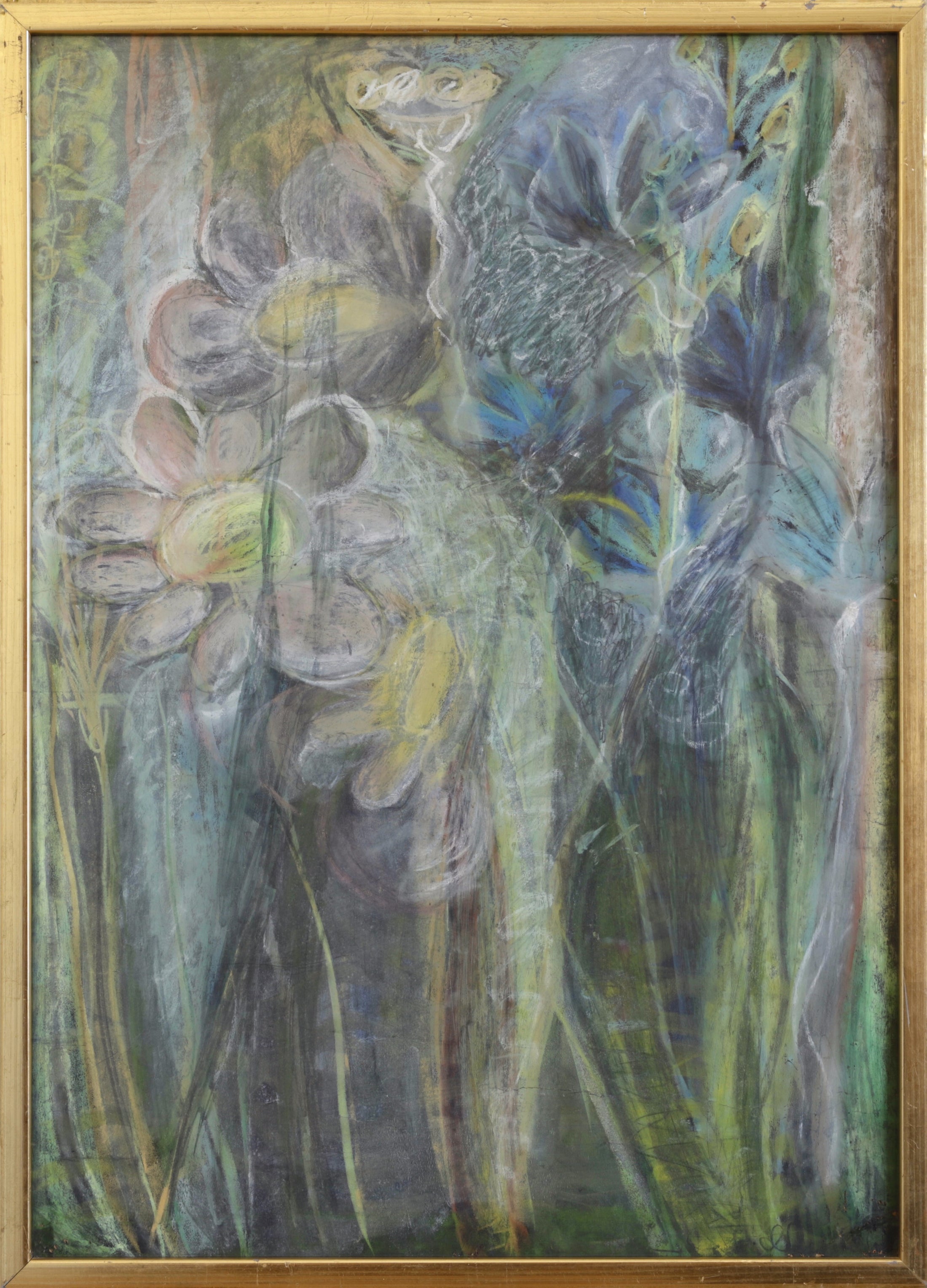 Vintage Abstract Floral Painting from Sweden