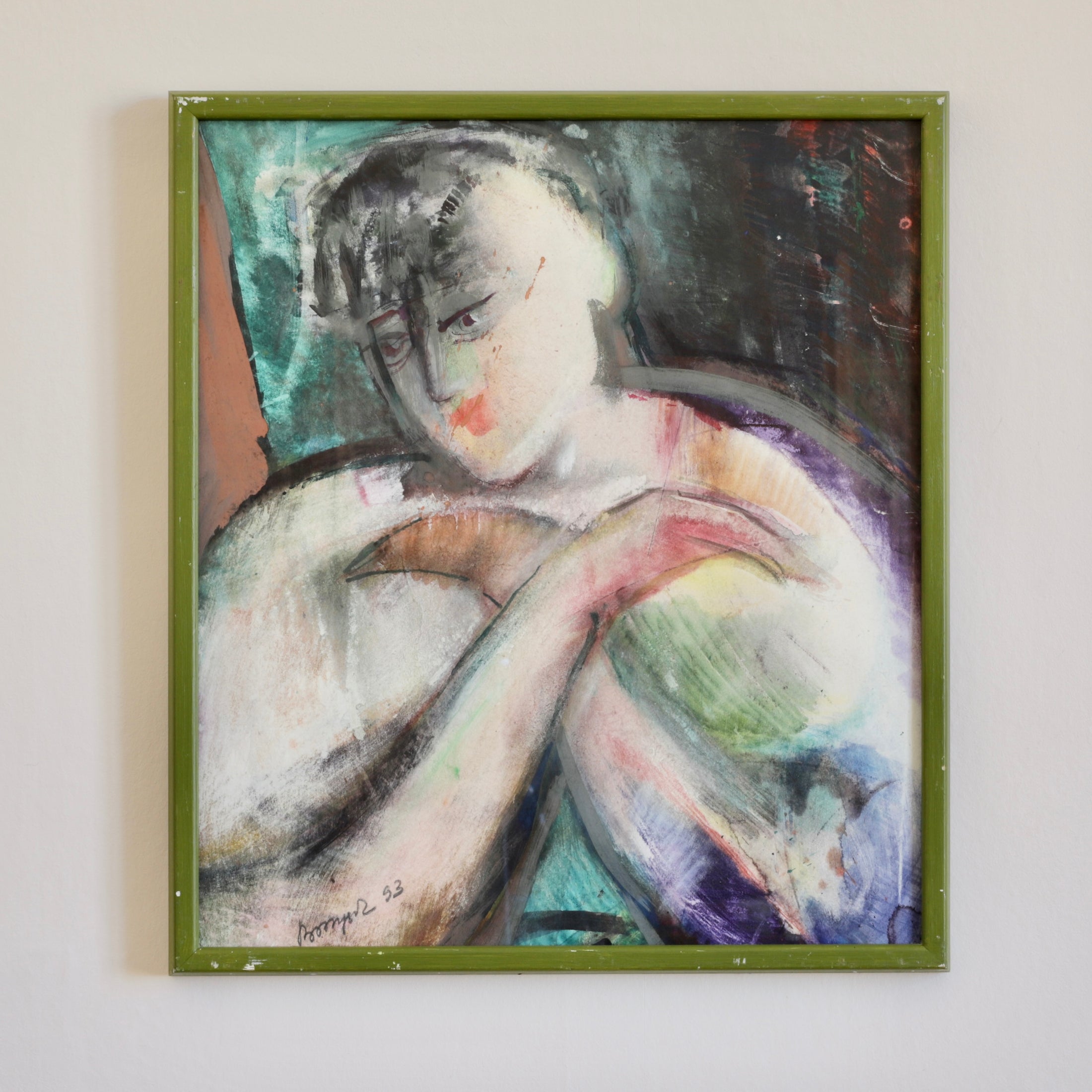 Expressive Vintage Portrait Painting from Sweden