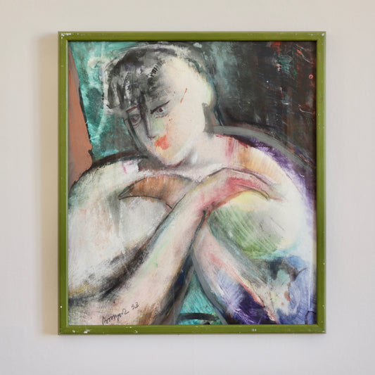 Expressive Vintage Portrait Painting from Sweden