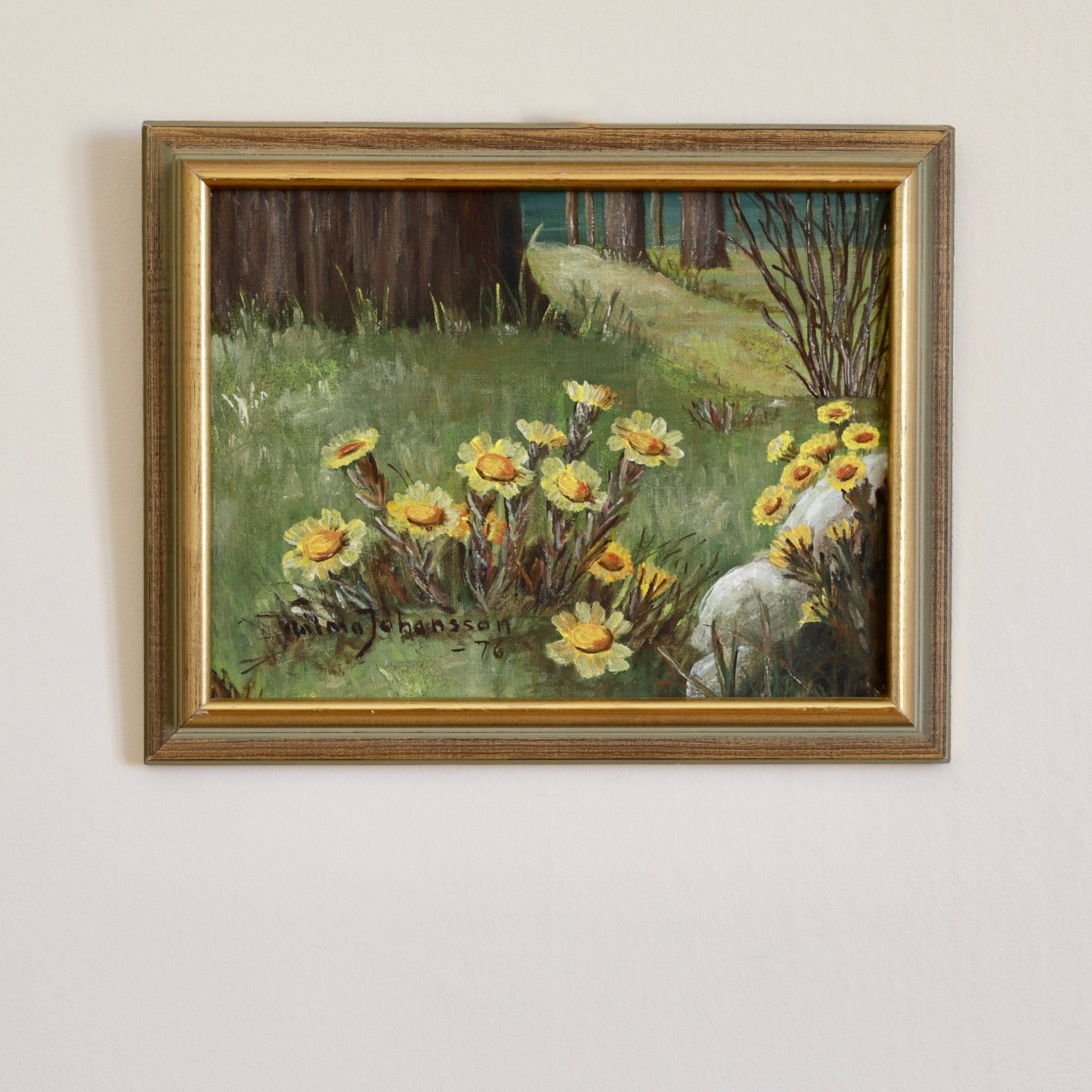 Vintage Art Room Original Landscape Oil Painting From Sweden
