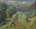 Load image into Gallery viewer, Vintage Landscape Oil Painting Haystack E Krüger Sweden
