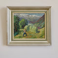 Load image into Gallery viewer, Vintage Landscape Oil Painting Haystack E Krüger Sweden
