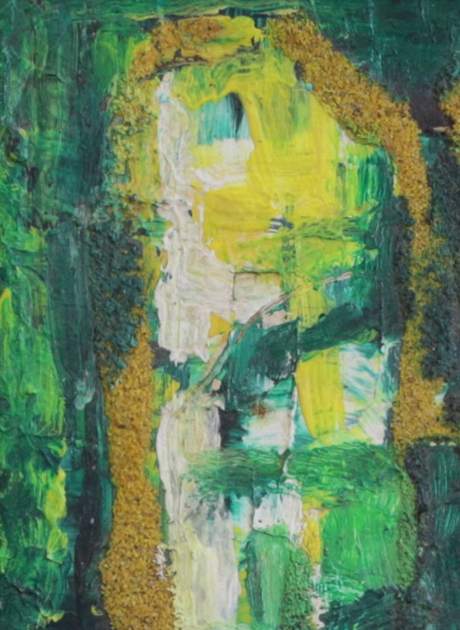 1960s Mid Century Abstract Oil Painting From Sweden