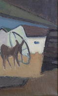 Load image into Gallery viewer, Mid Century 1950's Donkey and Cart Original Painting from Sweden
