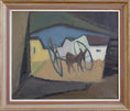 Load image into Gallery viewer, Mid Century 1950's Donkey and Cart Original Painting from Sweden
