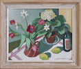 Load image into Gallery viewer, Original 1940's Vintage Floral Oil Painting from Sweden
