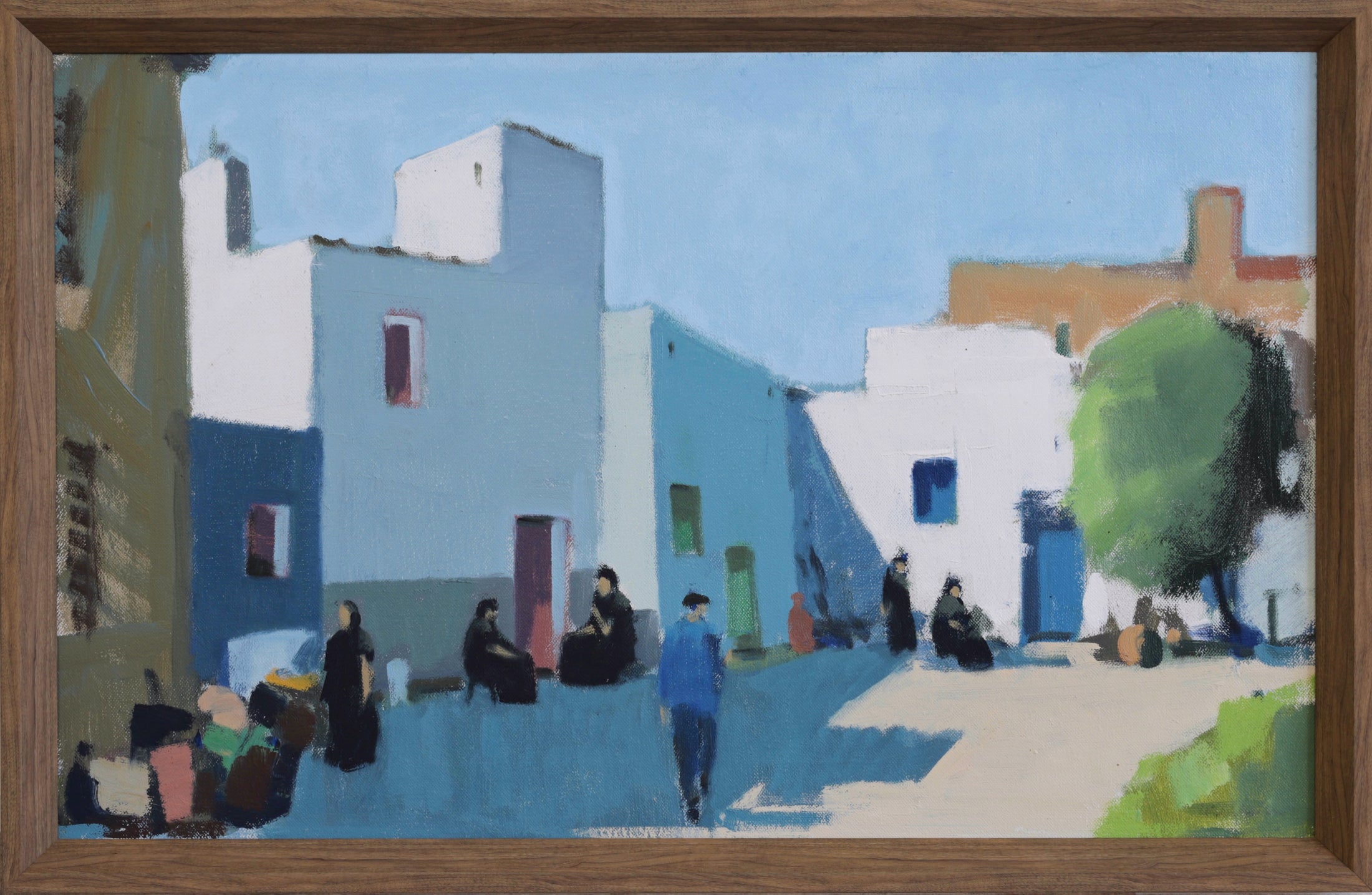 Vintage Art Room Mid Century Original Oil Painting from Sweden