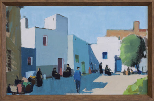 Vintage Art Room Mid Century Original Oil Painting from Sweden