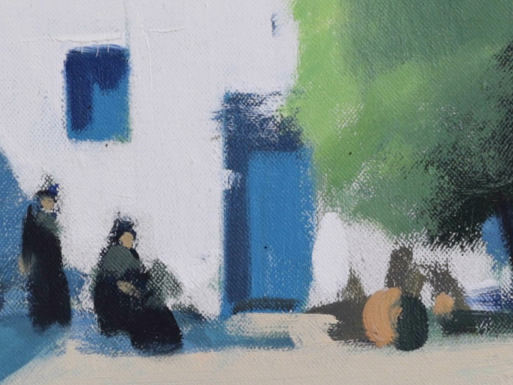 Vintage Art Room Mid Century Original Oil Painting from Sweden