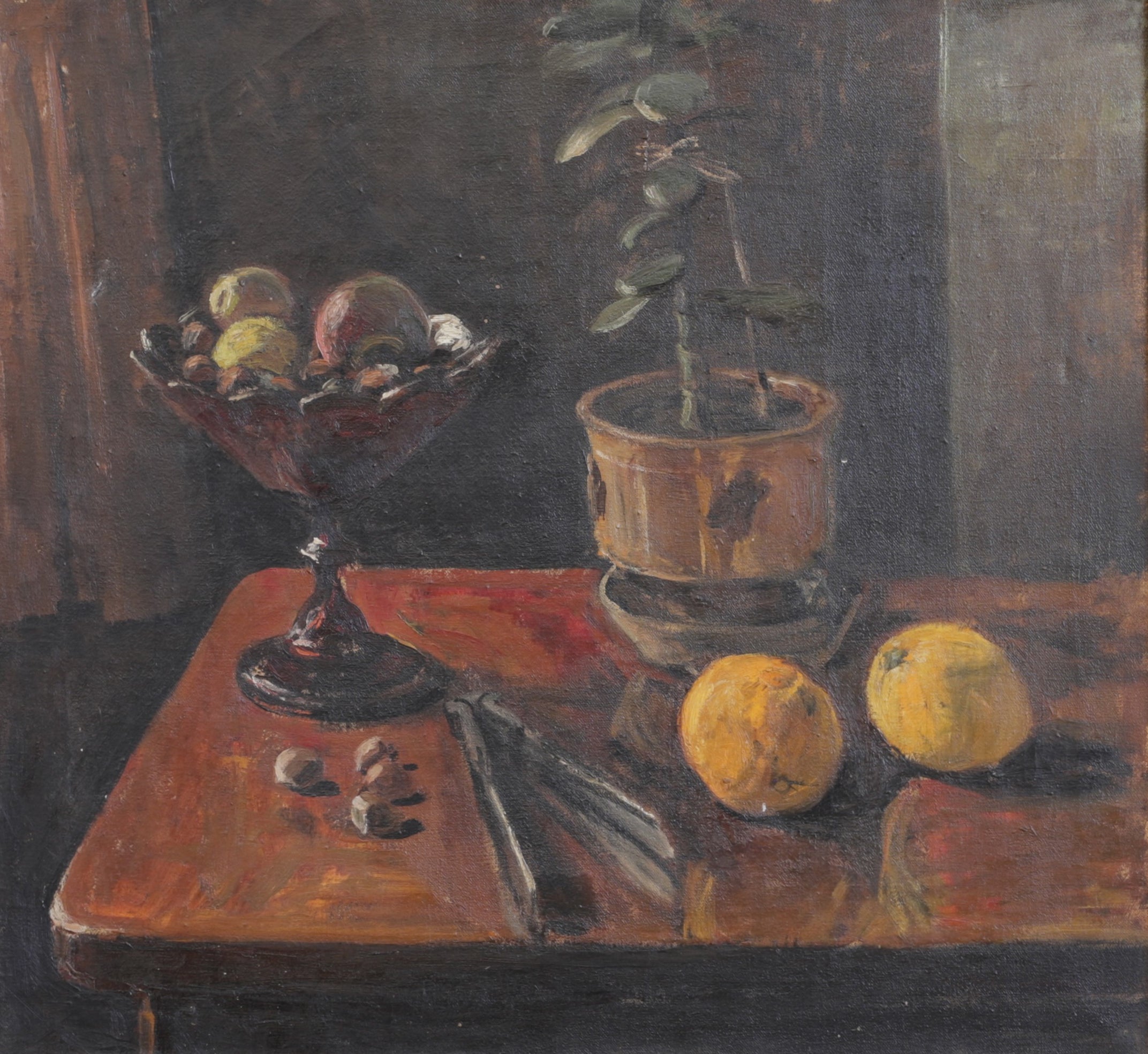 Vintage Art Room Kitchen Still Life Oil Painting From Sweden