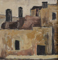 Load image into Gallery viewer, Vintage Art Room Original European Village Oil Painting from Sweden 1960's

