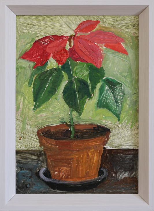 Original 1970's Vintage Floral Oil Painting from Sweden