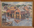 Load image into Gallery viewer, Original Coastal Oil Painting Vintage Mid Century Sweden
