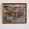 Load image into Gallery viewer, Original Coastal Oil Painting Vintage Mid Century Sweden

