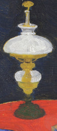 Load image into Gallery viewer, Mid Century Mod Vintage Interior Oil Painting From Sweden
