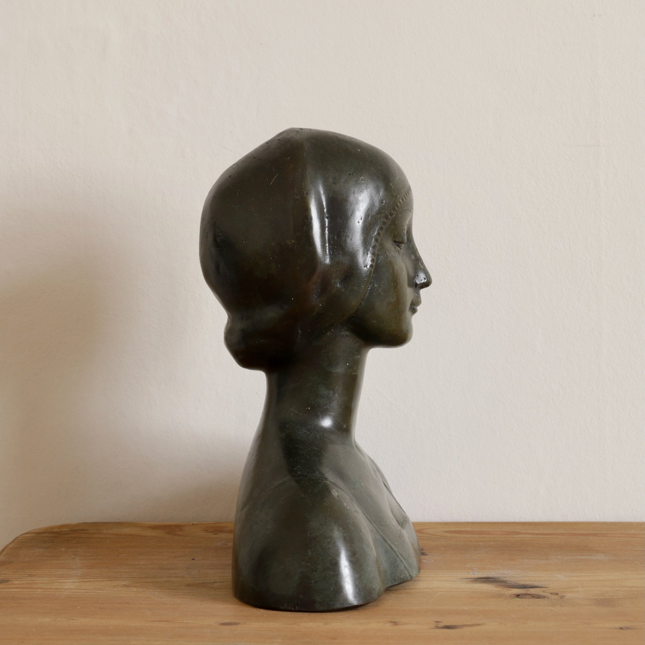 Vintage Bronze Portrait Bust of Duchess of Urbino