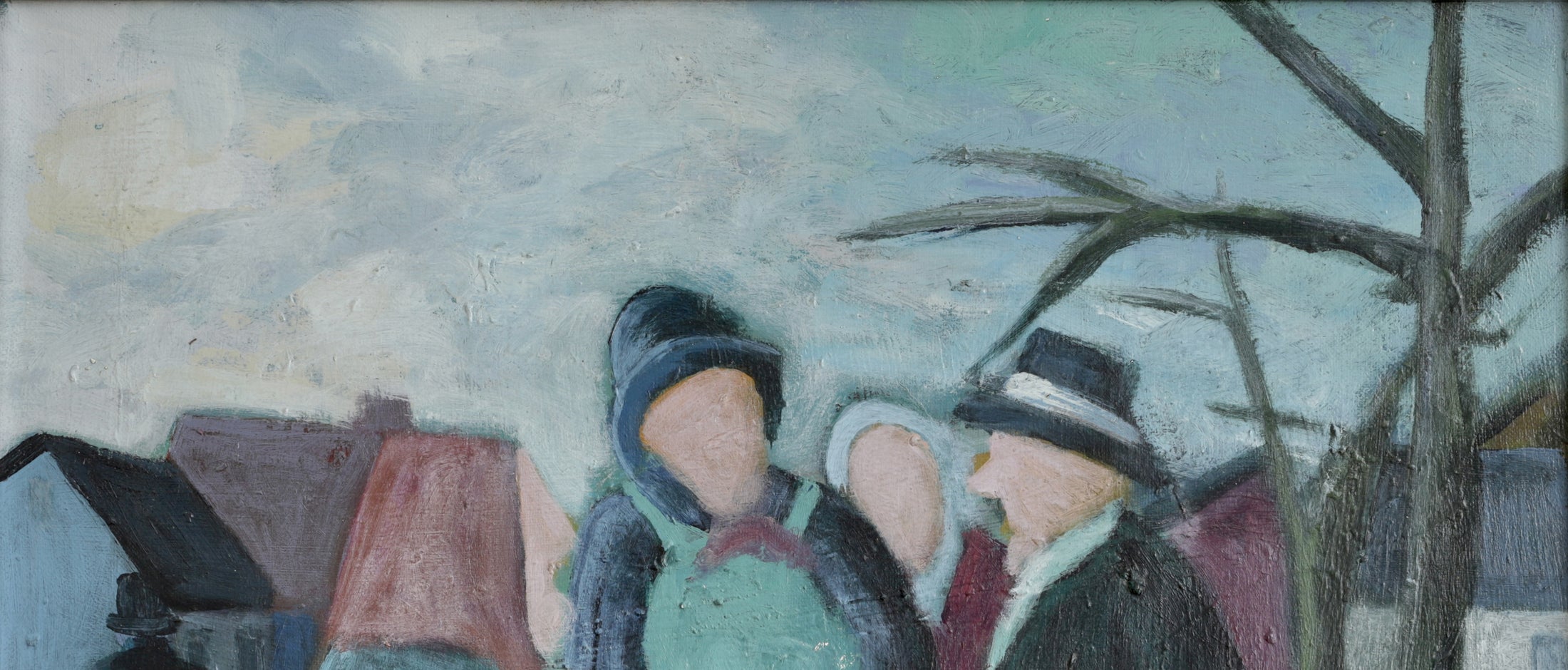 Mid Century Original Oil Painting From Sweden by K Christensen