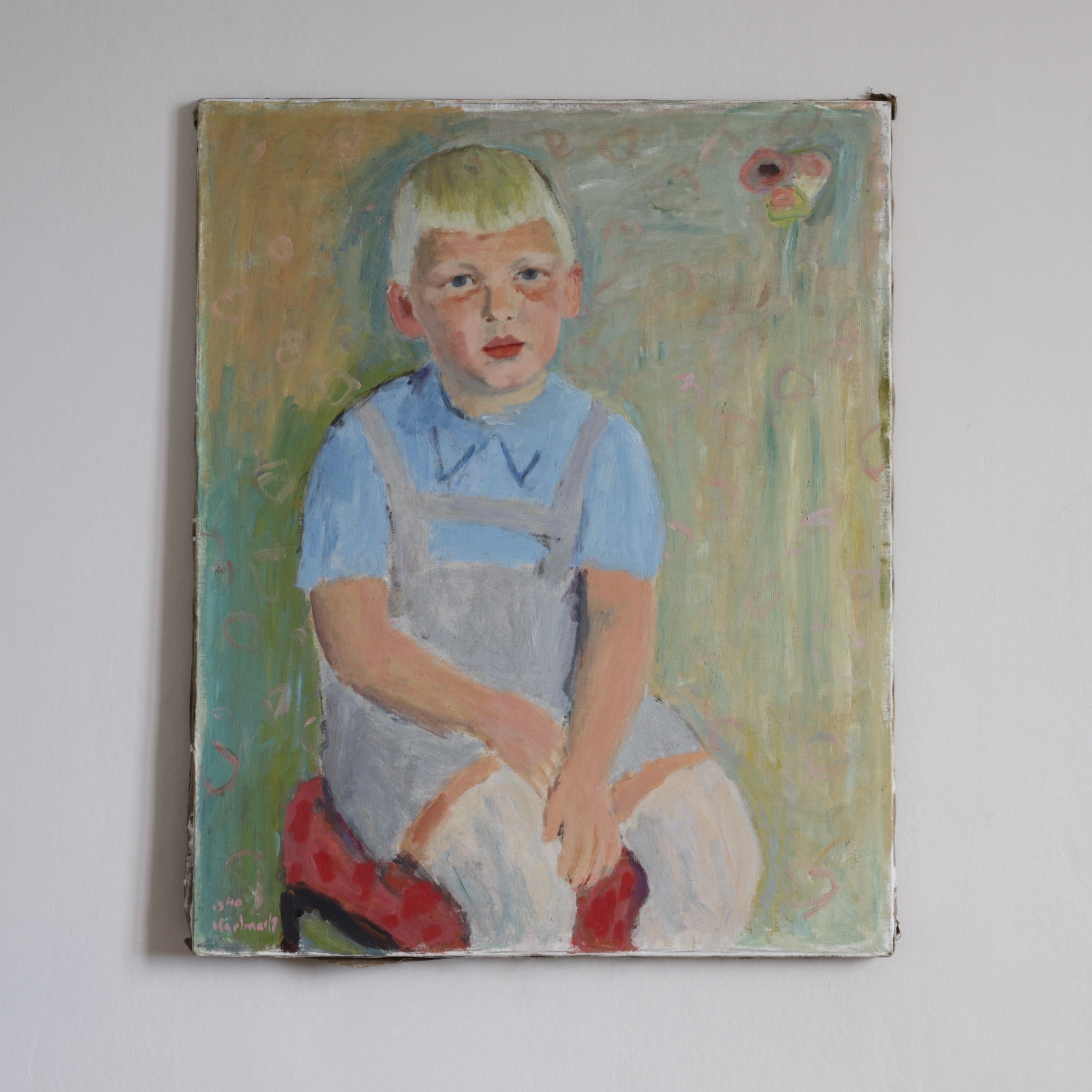 Vintage Art Room Mid Century 1940's Portrait Sweden