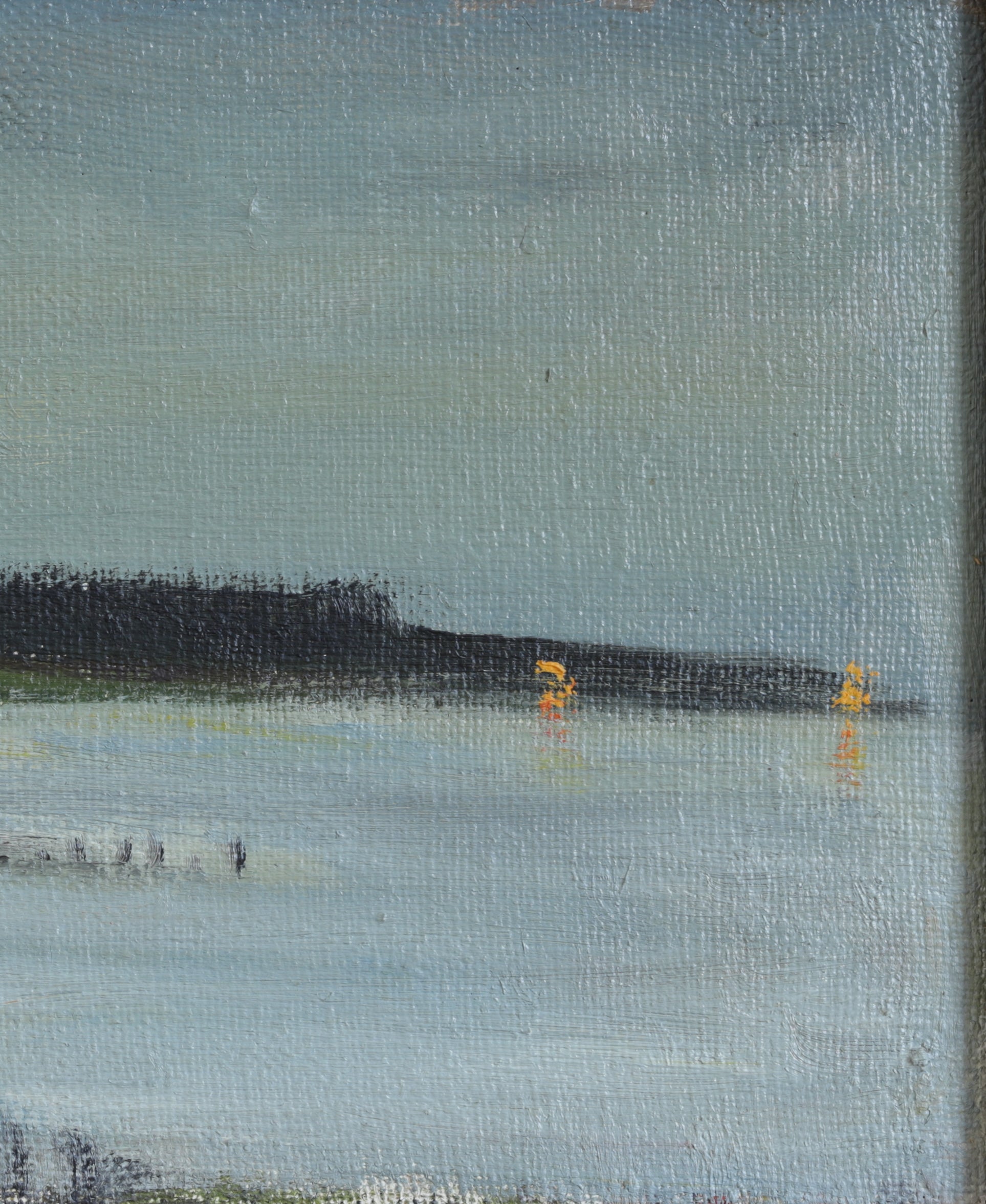 Vintage Art Room Original Vintage Coastal Oil Painting from Sweden